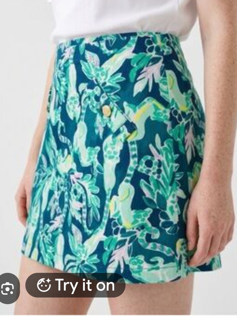FREE Lilly Pulitzer Teal & Green Tropical Mini Skirt